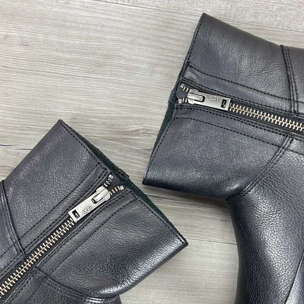 🌿UGG🌿 W DECONSTRUCTED MINI ZIP BLACK BOOTS - Picture 9 of 15